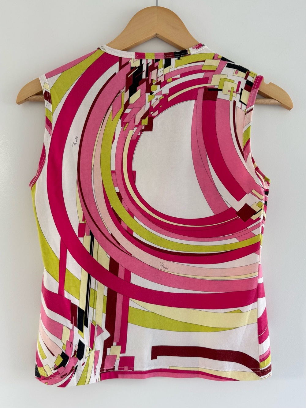 Emilio Pucci geometric graphic multicolor sleeveless tank top - Picture 2 of 7